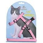 Adjustable Cat Harness Nylon Strap Collar with Leash