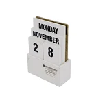 Custom logo FSC certified vintage mini small wooden perpetual calendar