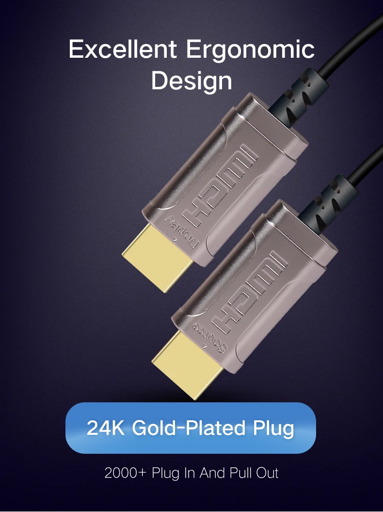 100 meters ultra slim high speed 18gbps 2.0 fiber hdmi cable for HDTV hone theater - ANKUX.COM