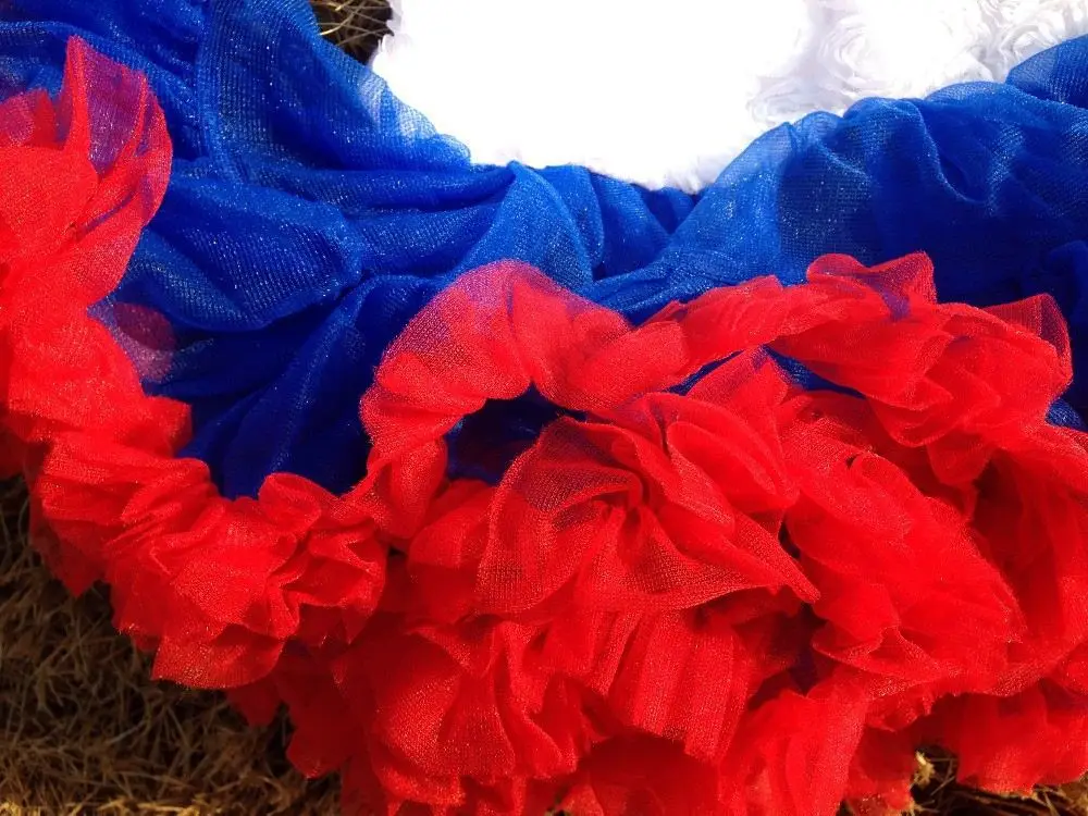 baby girls kids 4th of July patriotic rosette petti dress with matching necklace and hair bow set