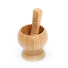 American style custom cheap mini bamboo wood mortar and pestle for sale wholesale