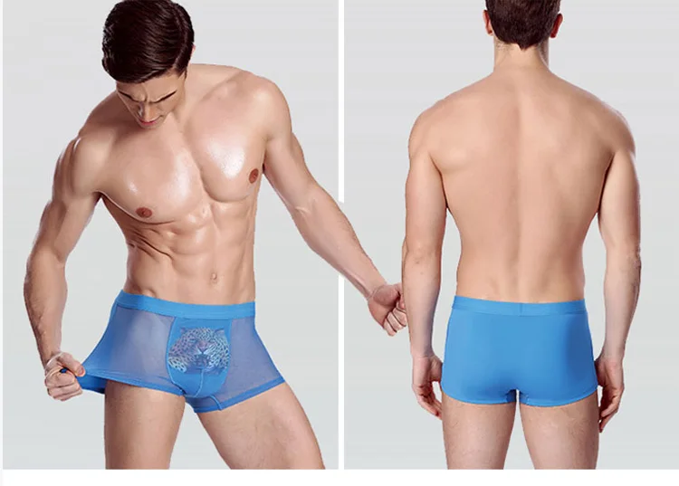 Best Selling Men Cotton Underwear Boxer Briefs Sexy Transparent Mans