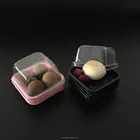Small custom clear disposable plastic cheese cream cake candy packaging box