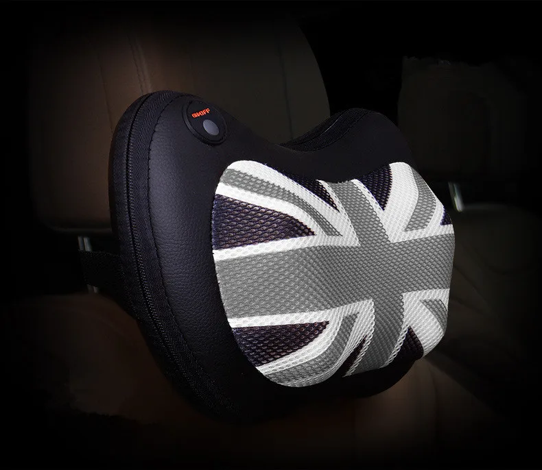 Portable Car Headrest, PU & Hood Car Seat Cushion Cushion Head Massager Electric Lumbar Neck Warmer (13)