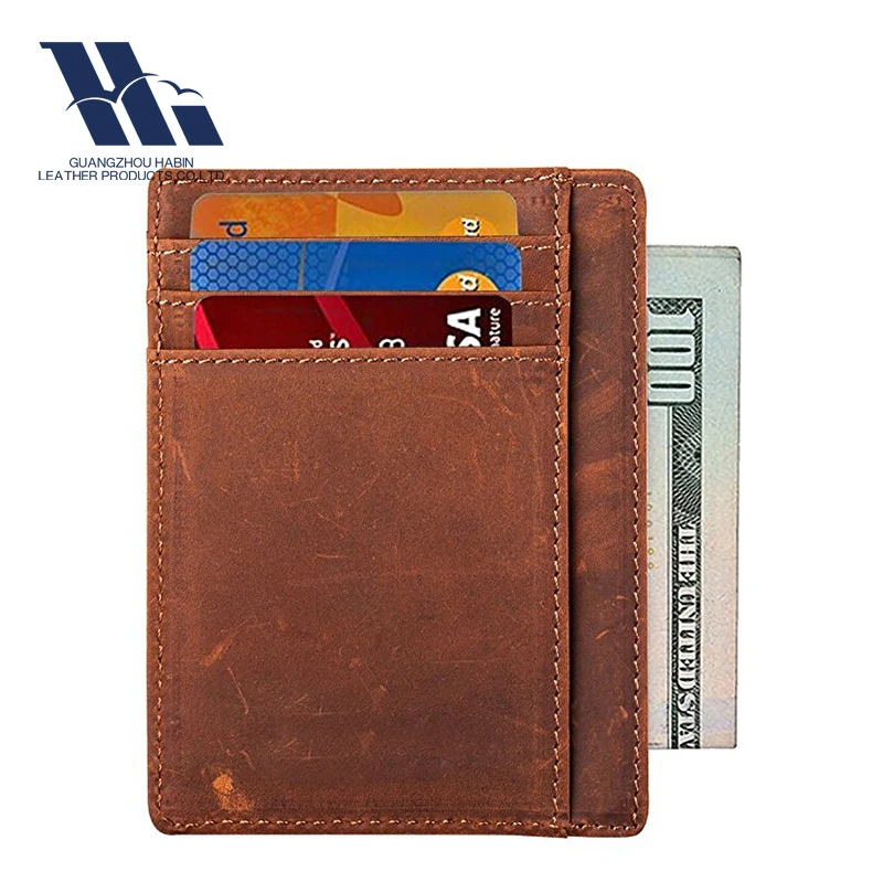 Genuine Leather RFID Card Holder Multiple Wallet For Sale Men Money Clip Purse Male Coin Holder