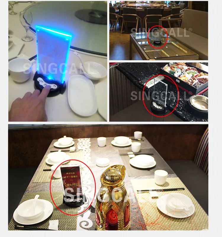 SINGCALL wireless button for hotel, table service bell 3-button calling pager restaurant