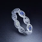 Fashion hot sale enamel Evil eye ring 925 Sterling silver women jewelry with CZ CAR3441