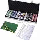 Premium poker chip set Poker chip case Poker chip set texas hold'em cards silver aluminum case