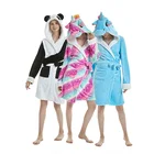 Hot sale wholesale Ladies custom flannel 100% polyester unicorn sleepwear animal robe for adults Nitht-robe