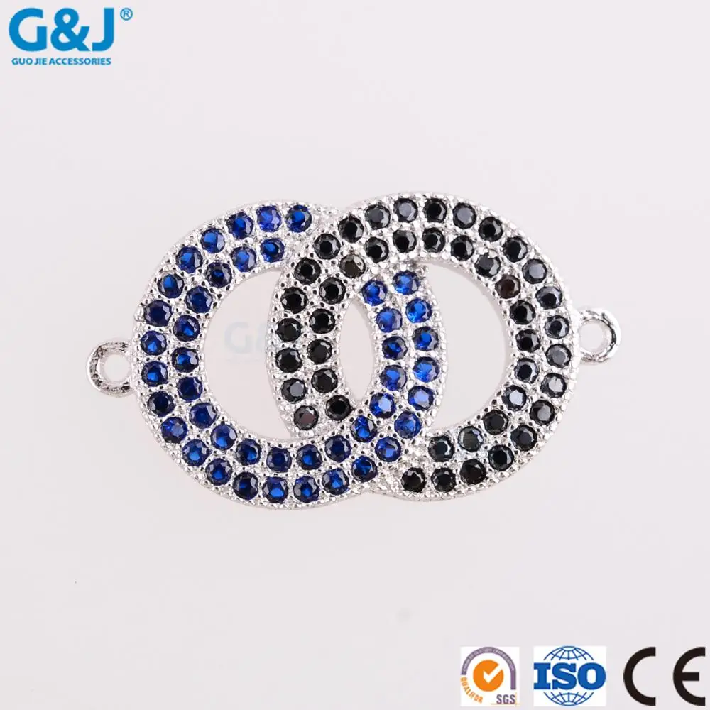 GuoJie brand wholesale alphabets designs pendant OO pave cubic zircon gem stone pendant