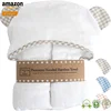 Premium Organic Bamboo 2X Thick & Soft Hooded Baby Bath Towels And 5 Washcloth Set With Shower Gift For Newborn Boy Or Girl