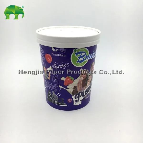 Good supplier 16oz custom ice cream paper cup with dome lid,custom printed decorative disposable paper ice cream cups with paper