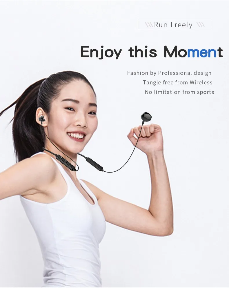 B10 Wholesale OEM Magnetic Metal NeckBand Bluetooths In-ear Earbuds Mini Wireless Sports Earphone - ANKUX.COM