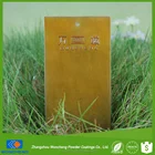Epoxy polyester clear coat with bright yellow color