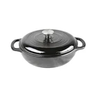 2017 new color Cast Iron Enamel Shallow Soup Pot