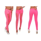Sexy Womens Candy Color Skinny Slim Tight Pants Hole Ripped Leggings