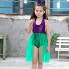 High quality cute kids gallus one piece swimwear girls beachwear with headband