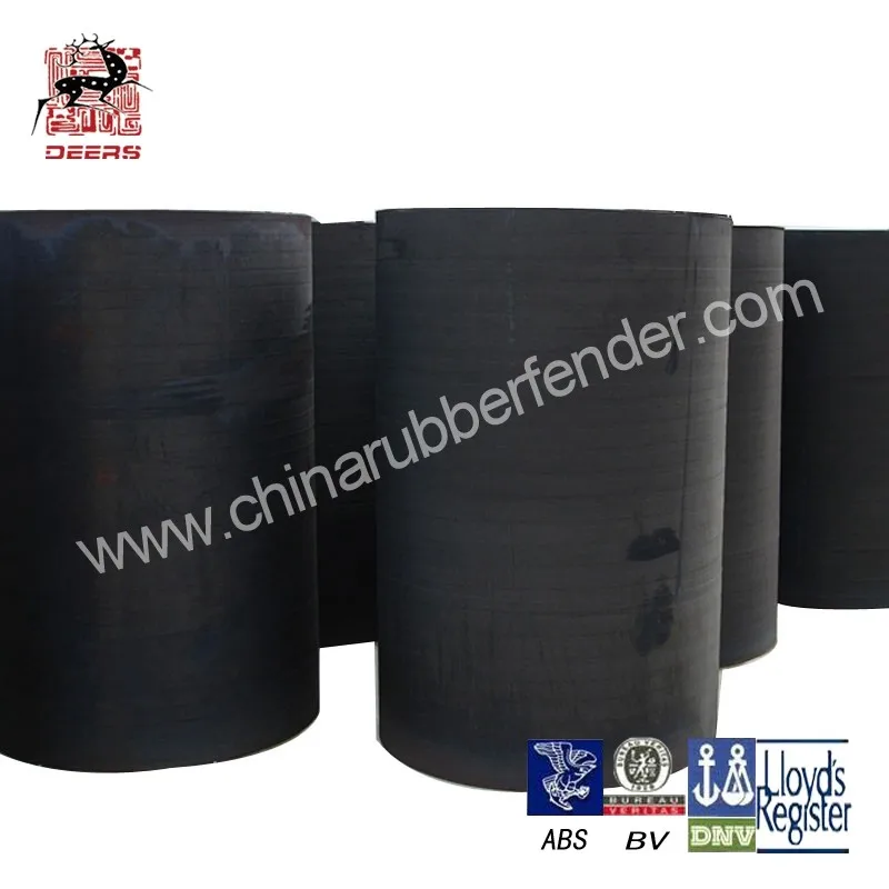 Cylindrical marine rubber fenders for solid dock