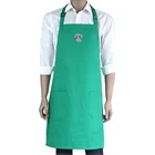 custom embroidery green barista apron coffee shop uniform