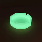 Custom Logo Printed Advertising Fluorescence Marble Round Silicone Pocket Cigarette Ashtray