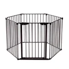 6 panels miltufunctional automatic closing metal baby folding playpen pet play yard safety barrier gate play fence