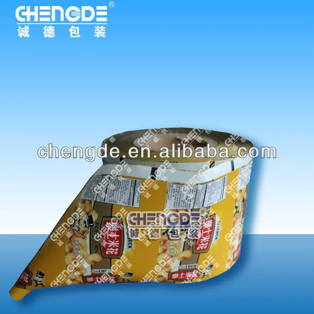 nut food roll film for packing , plastic package rolls, peanuts foil plastic film