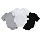 Toddler Baby Clothing Bamboo Cotton Plain White Newborn Baby Clothes Romper