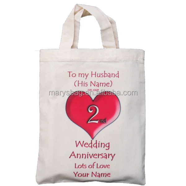 wedding anniversary cotton gift bag