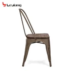 Free sample Cheap Pvc Wrought Iron French Rattan Metal Dining Chair With Metal Leg