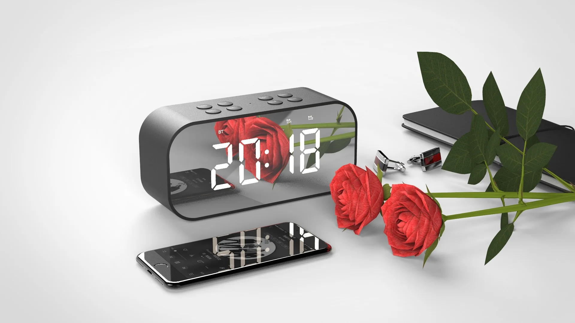 Portable Multimedia Bluetooth Speaker Smart Table Lamp Light Alarm Clock Led Touch Light Speaker For Home - ANKUX.COM