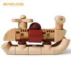 Factory Supply Children intelligence wooden building block toy with magnet