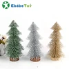 Custom mini Christmas tree white snow flocking gold pagoda tree desktop window gift decoration