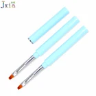 Jiexia Latest Design 2#-12# Pure Color Custom Logo Flat Nylon Hair Nail Art Gel Paint Brush