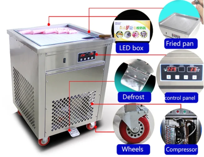Mobile Fried Ice Cream Machine Rolling Rolls stir fry ice cream roll machine