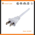 United Cable UCU101P UL Listed CSA Approved Flat Power Supply Cord 2-wire, White, with Nema1-15