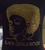 Black Girls Rock Natural Afro Silver Rhinestones Bling Fitted Shirt