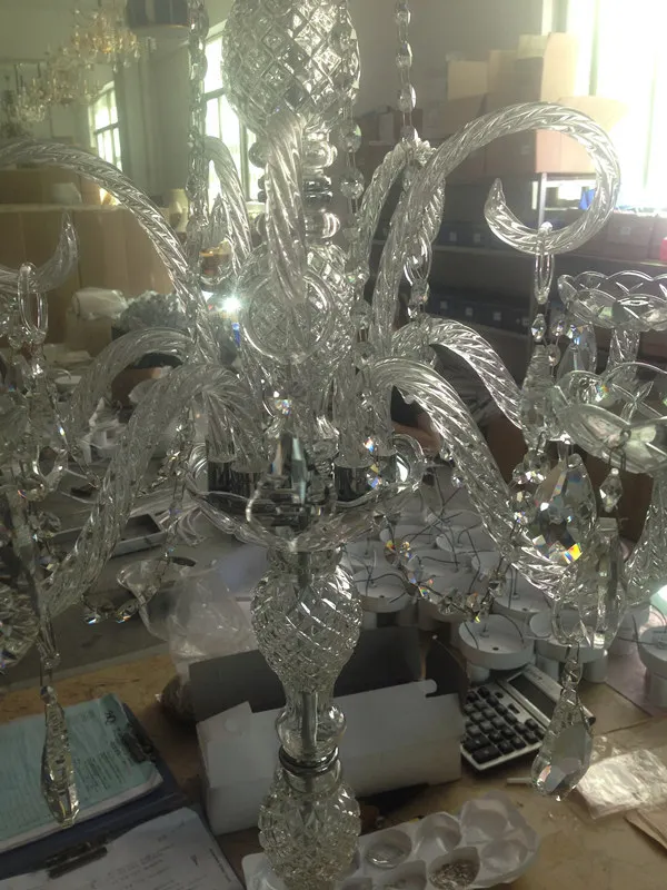 Number TD29 plastic candelabra crystal wedding clear table lamp for