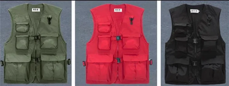 New Summer Men's Double-layer Mesh Casual Breathable Vests Quick-drying Outdoor Sports Clothes Male Casual Waistcoat for Hunting