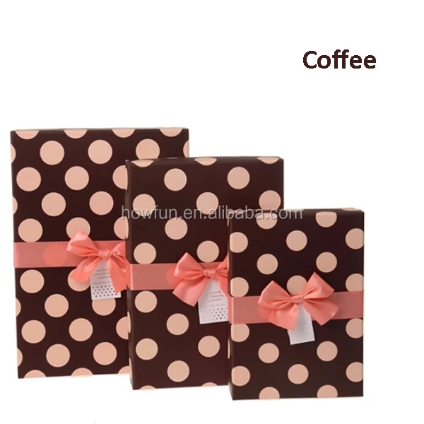 lovely bow with spot printing paper gift box
