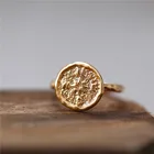 Boho Gold Color Hammered Compass Ring Vintage Best Friends Rings for Women Graduation Gift Jewelry