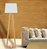 Long Leg Wooden Standing Floor Lamp With Square Lampshade