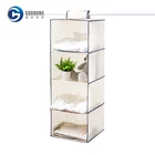 Clothing storage organiser 4-shelf hanging closet organizer