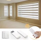 Elegant Pleated Motorized Zebra Roller Blinds Living Room Design,Electric Zebra Blinds For Hot Sale