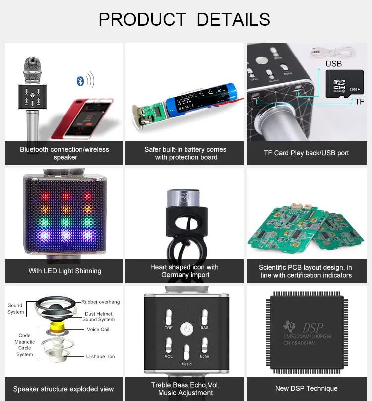 New DSP LED light Hi-Fi smart karaoke external speaker for mobile phone - ANKUX.COM