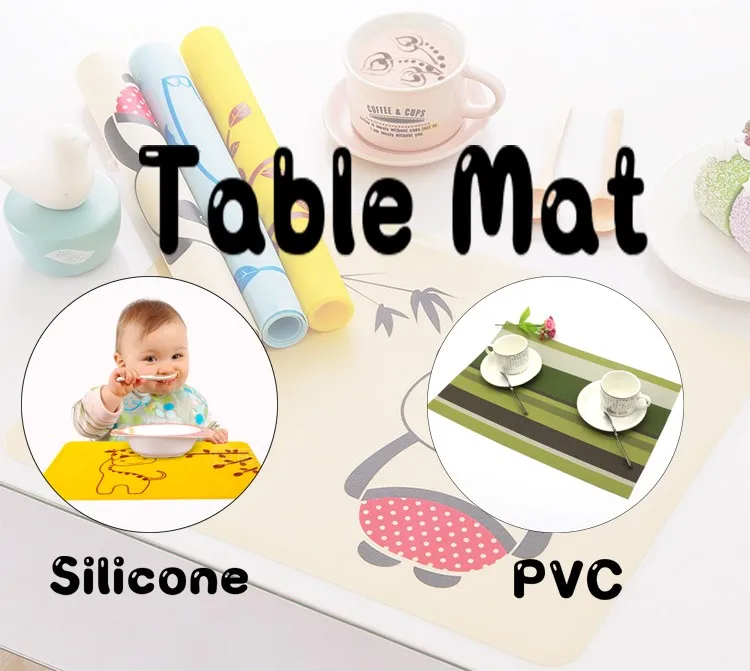 custom full color logo print cute animal place mat silicone