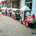 Shopping Mall Amusement Park Kids Ride Small Christmas Theme Santa Mini Electric Track Train Ride On Track Train For Sale