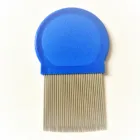 Round Solid Plastic Handle End Rounded Stainless Steel Pins School Children Hair Lice Nit Tick Louse Flea Removing Comb