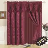 Luxurious Valance Curtain Design Living Room Jacquard Curtains With Valance