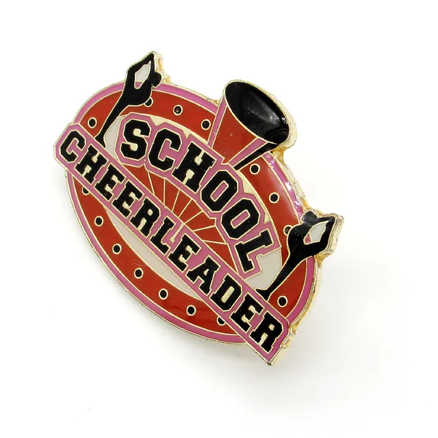 school cheerleader metal iron soft enamel with epoxy dance