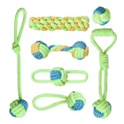 Custom High quality 7pcs pet dog rope toy set for gift chew hand ball